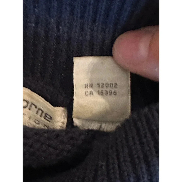 Vintage Liz Claiborne Black Merino Wool Long Sleeve Mock Neck Sweater Size M - Picture 9 of 11